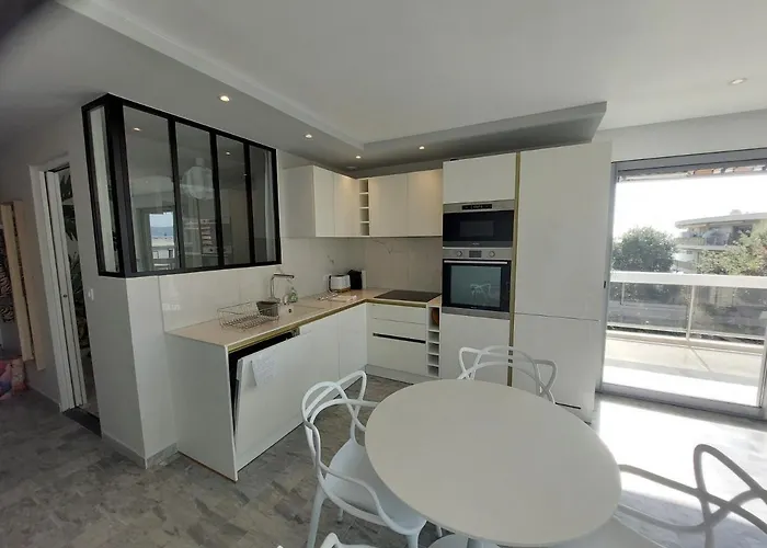 Superbe Climatise Proche Plages, Grande Terrasse Et Parking Prive 公寓